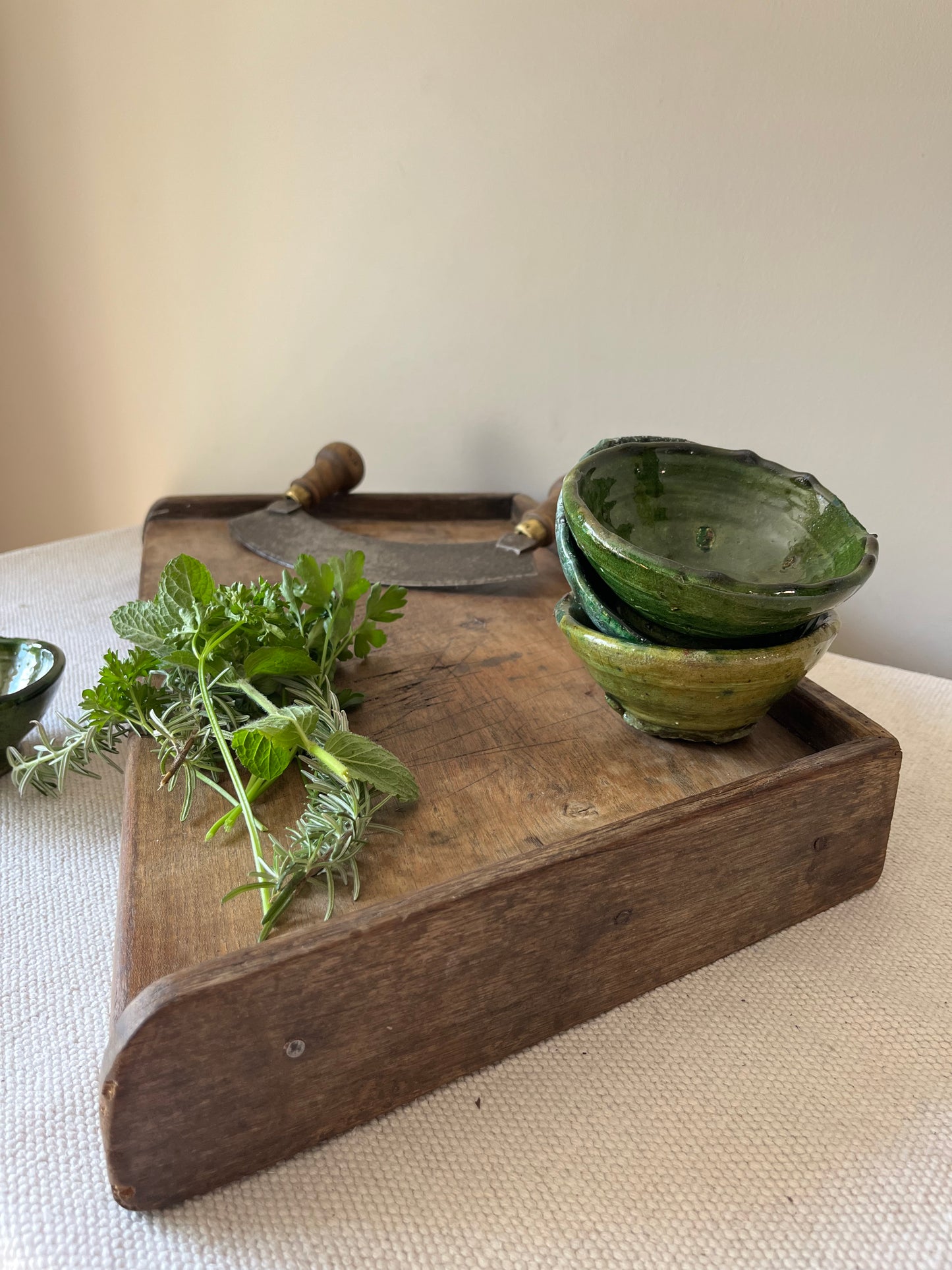 French Chopping Block and Chopper.