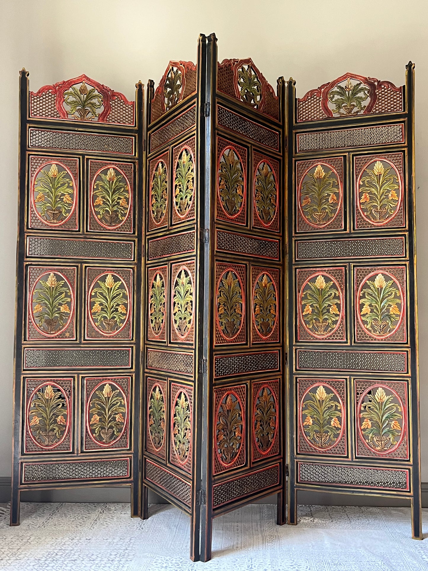 Colourful Fretwork Screen.