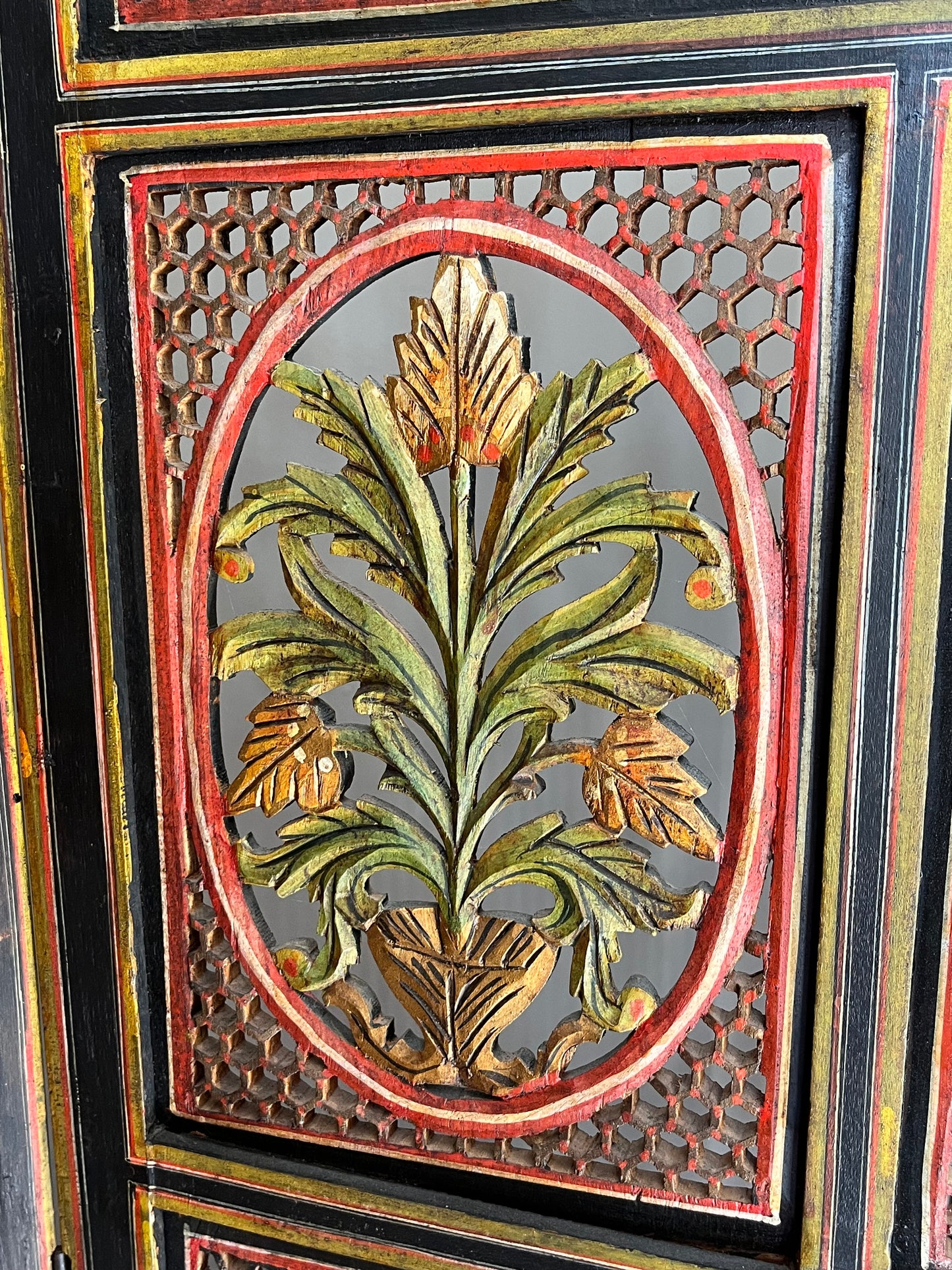 Colourful Fretwork Screen.