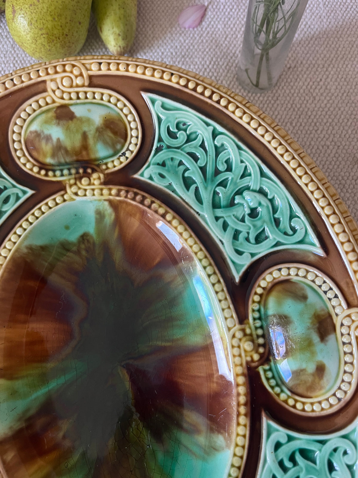 Majolica Footed Dish.