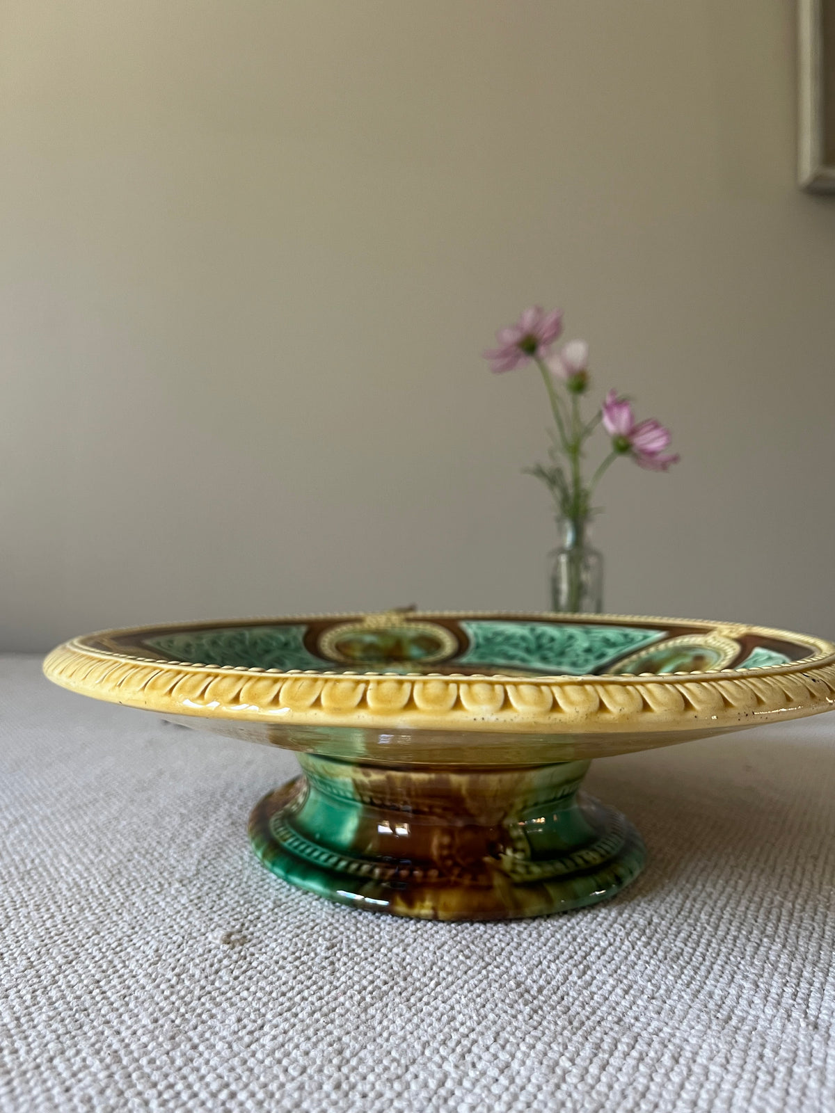 Majolica Footed Dish.