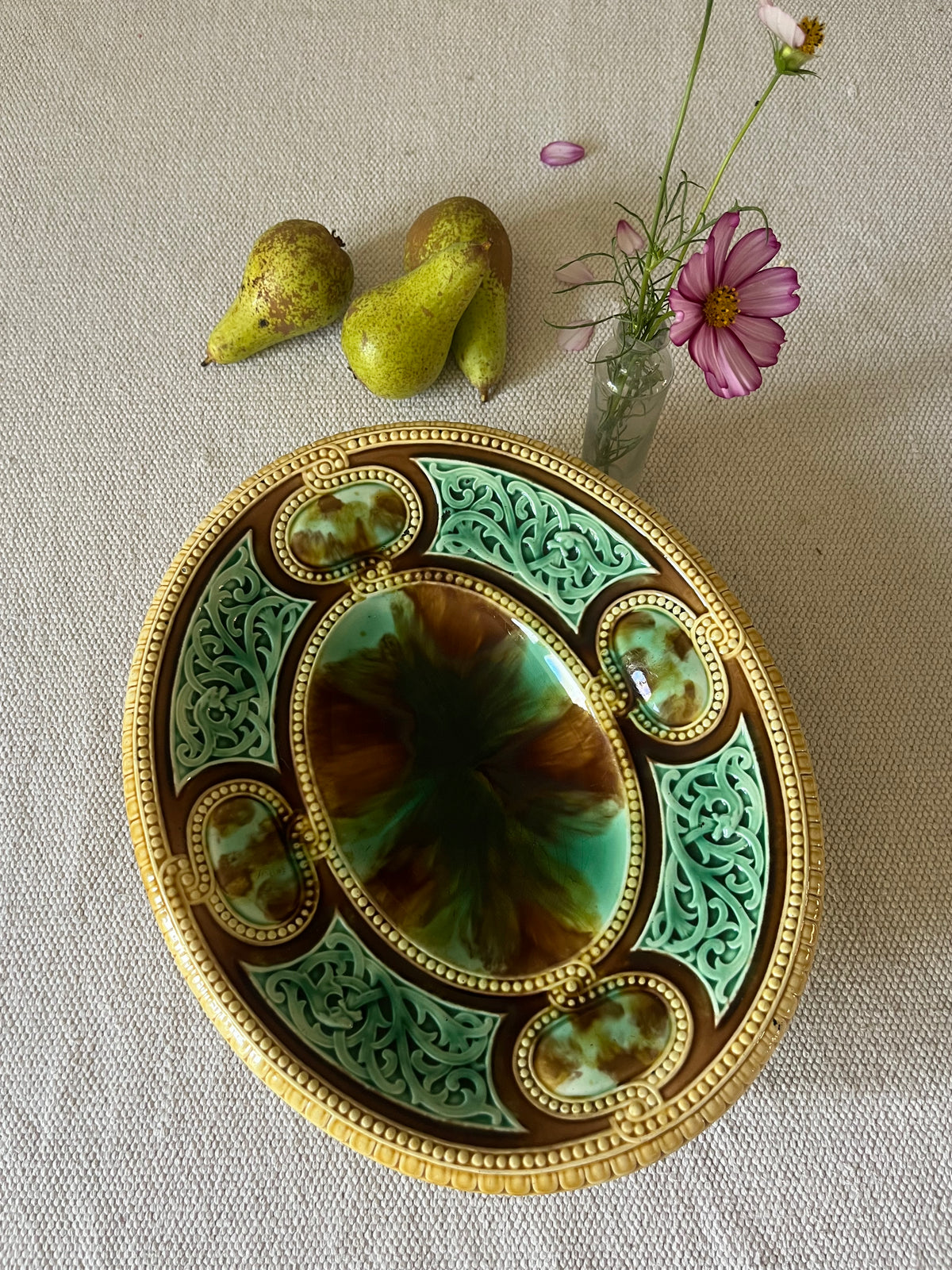 Majolica Footed Dish.