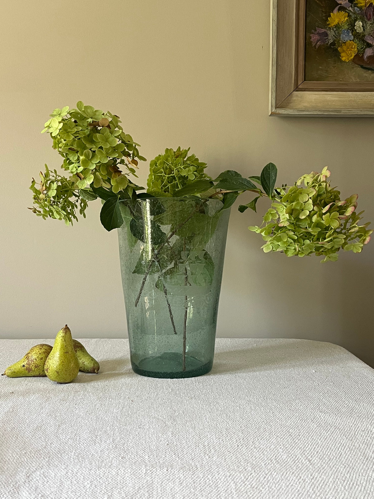 Large Bubble Glass Vase.