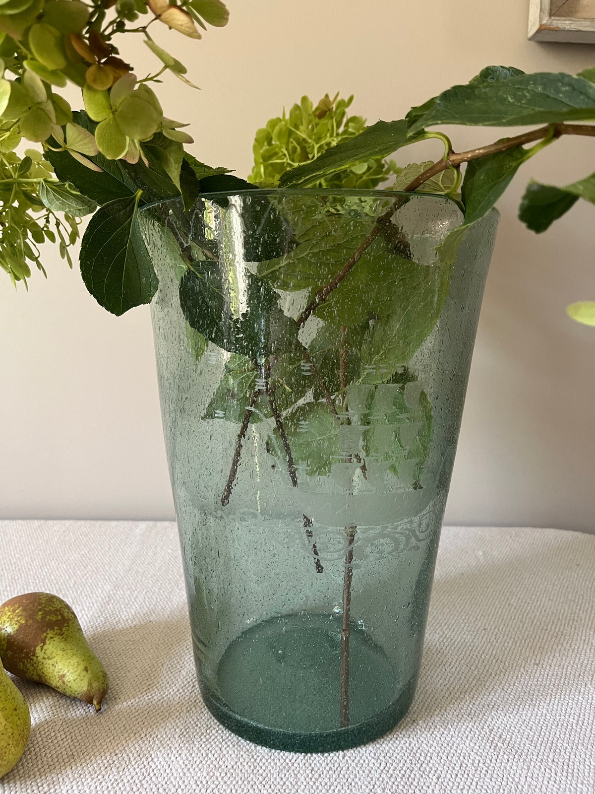 Large Bubble Glass Vase.