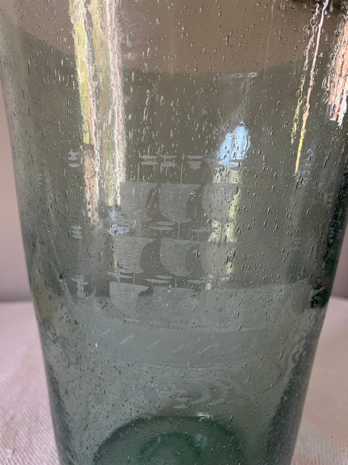Large Bubble Glass Vase.