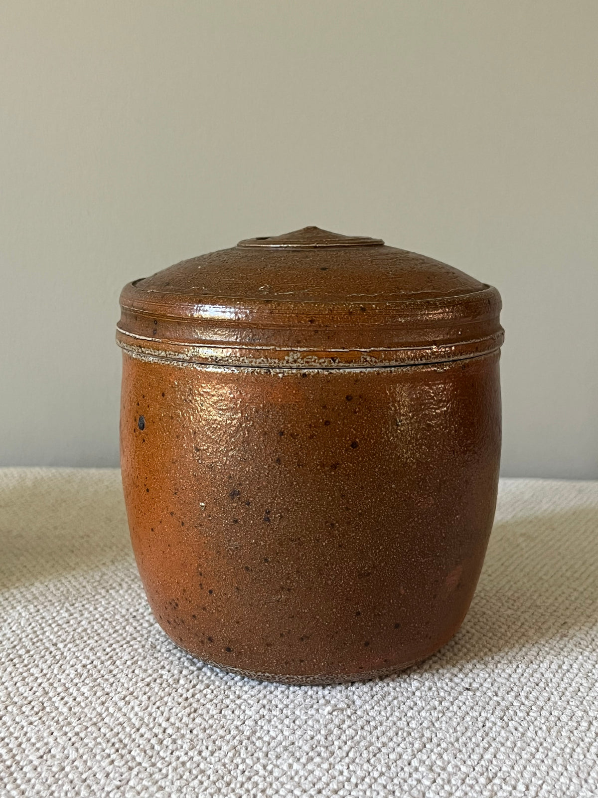 Salt Glazed Storage Jar.