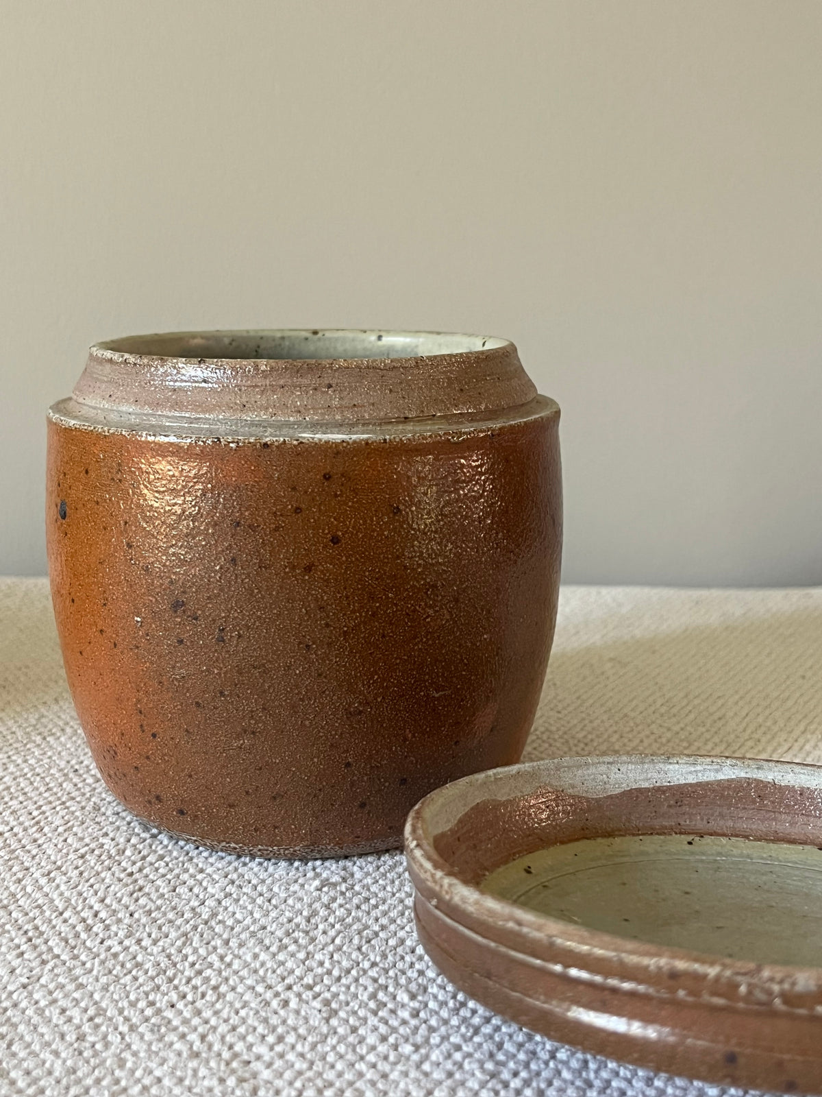 Salt Glazed Storage Jar.