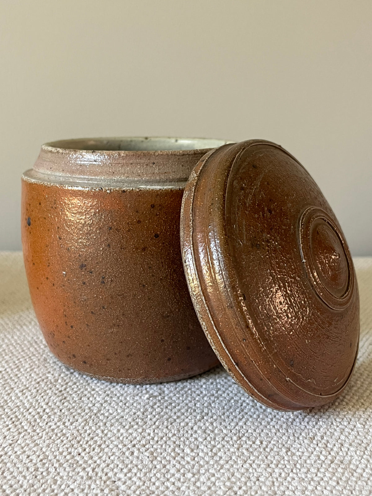 Salt Glazed Storage Jar.