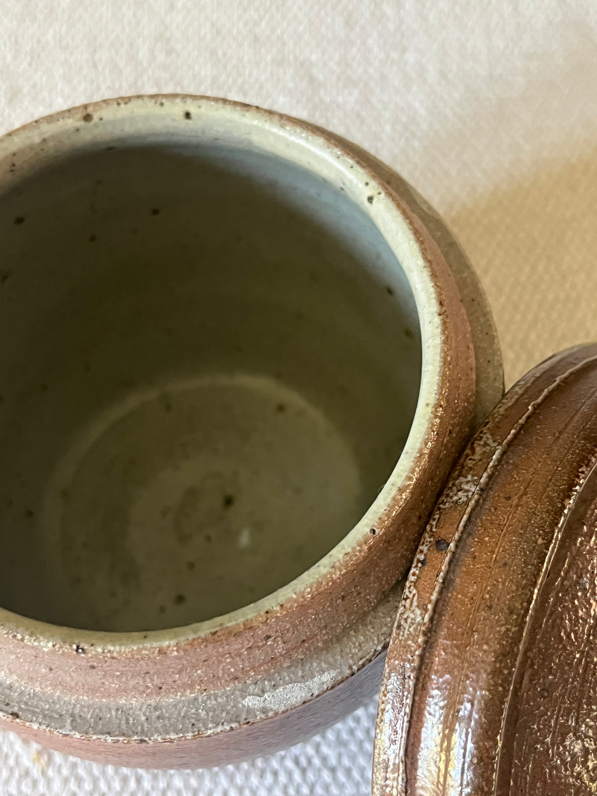 Salt Glazed Storage Jar.