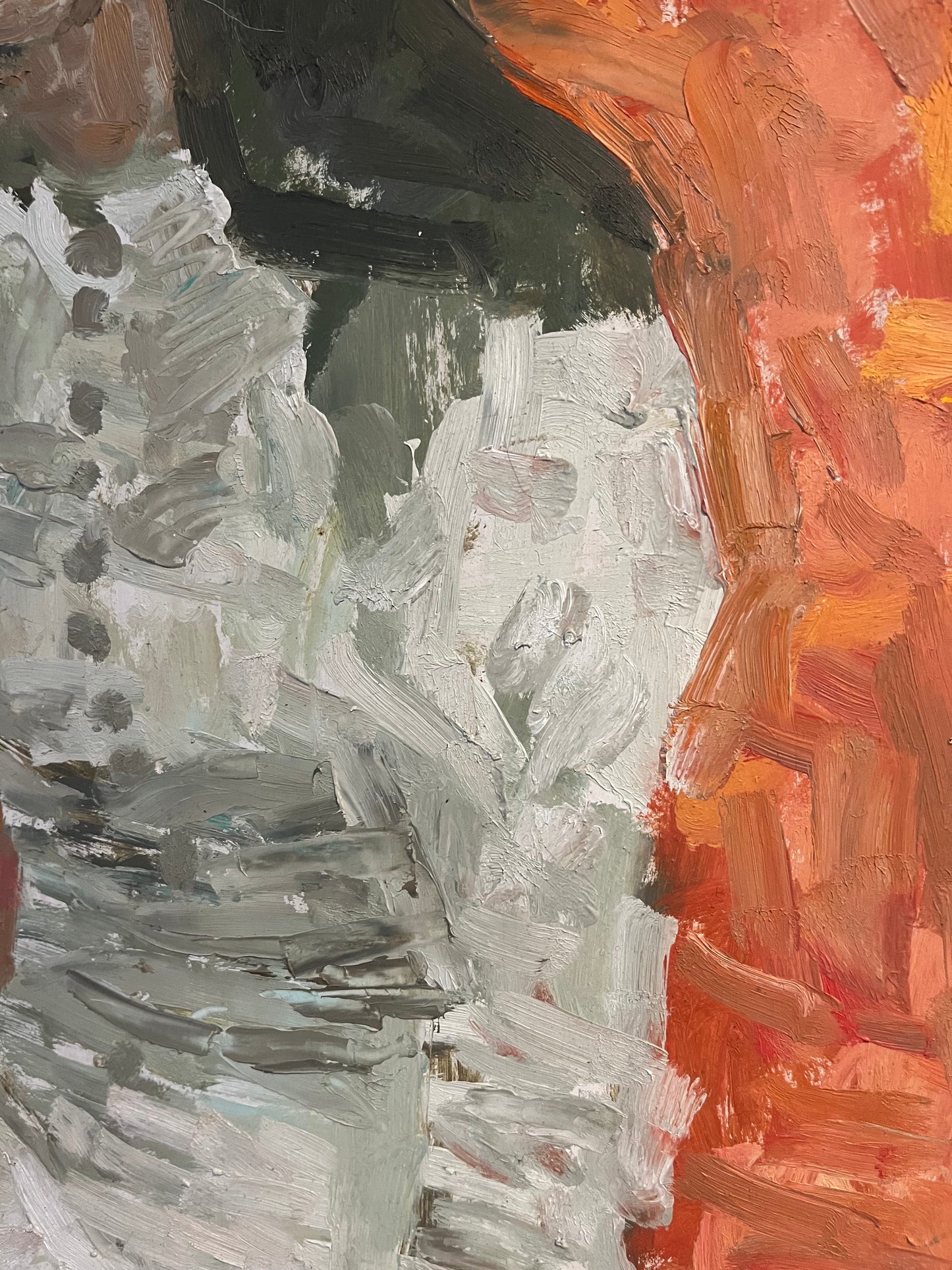 Seated Woman Oil on Board.