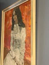 Load image into Gallery viewer, Seated Woman Oil on Board.
