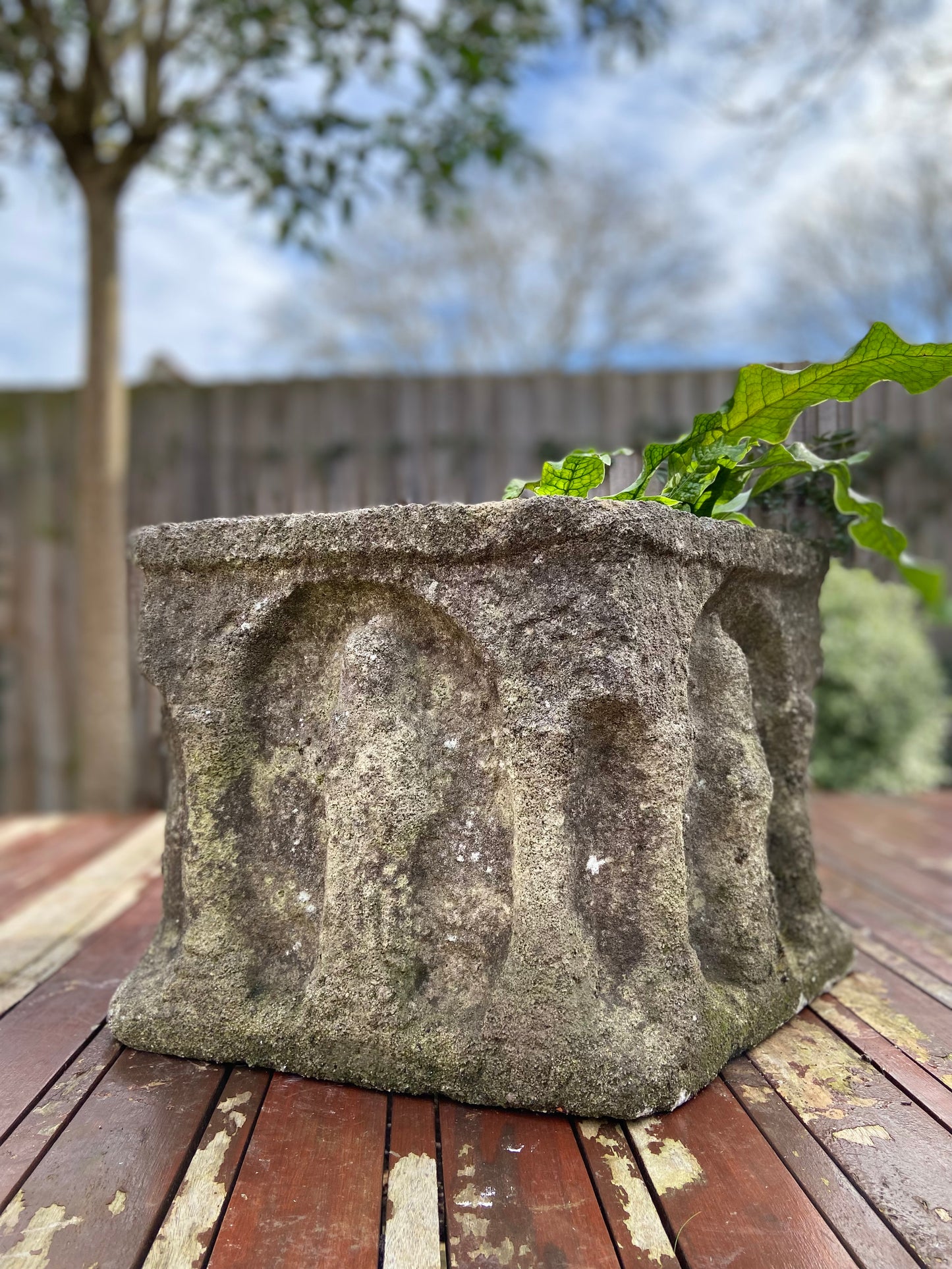 Hand Carved Apostle Pot.