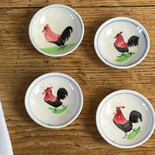 Load image into Gallery viewer, Set Of Four Hand Painted Rooster Dishes.
