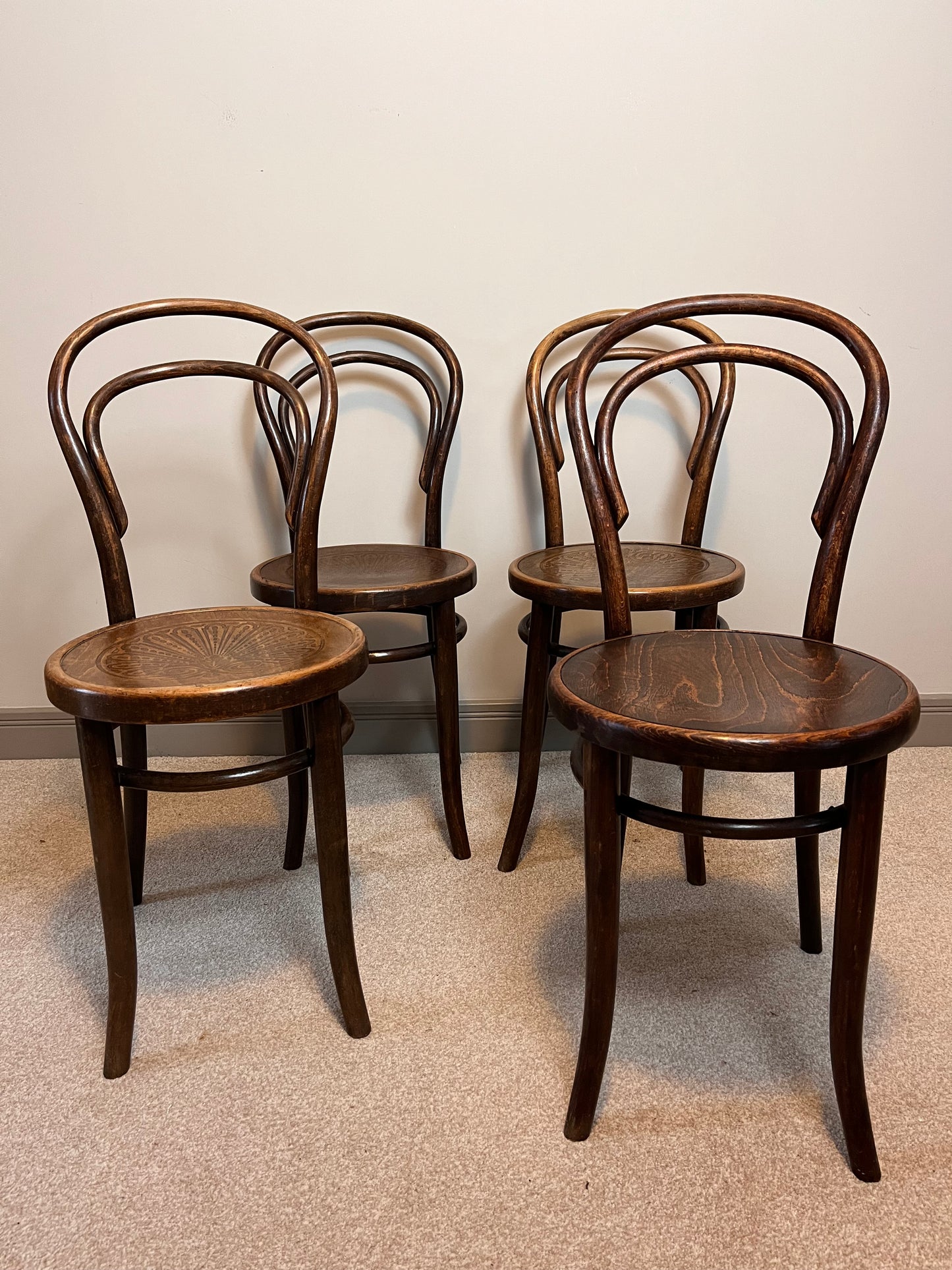 Set of Four Bentwood Chairs.