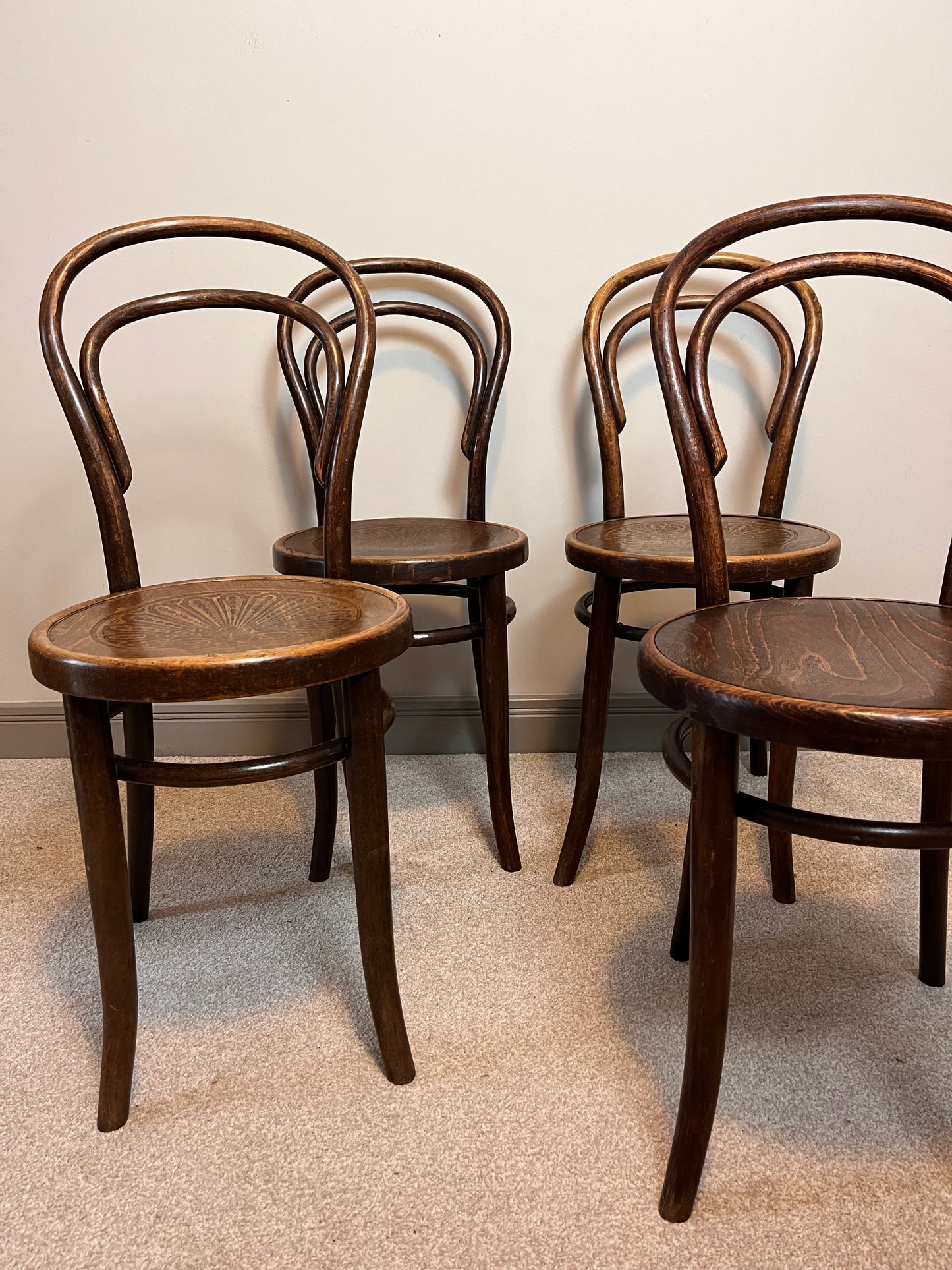 Set of Four Bentwood Chairs.