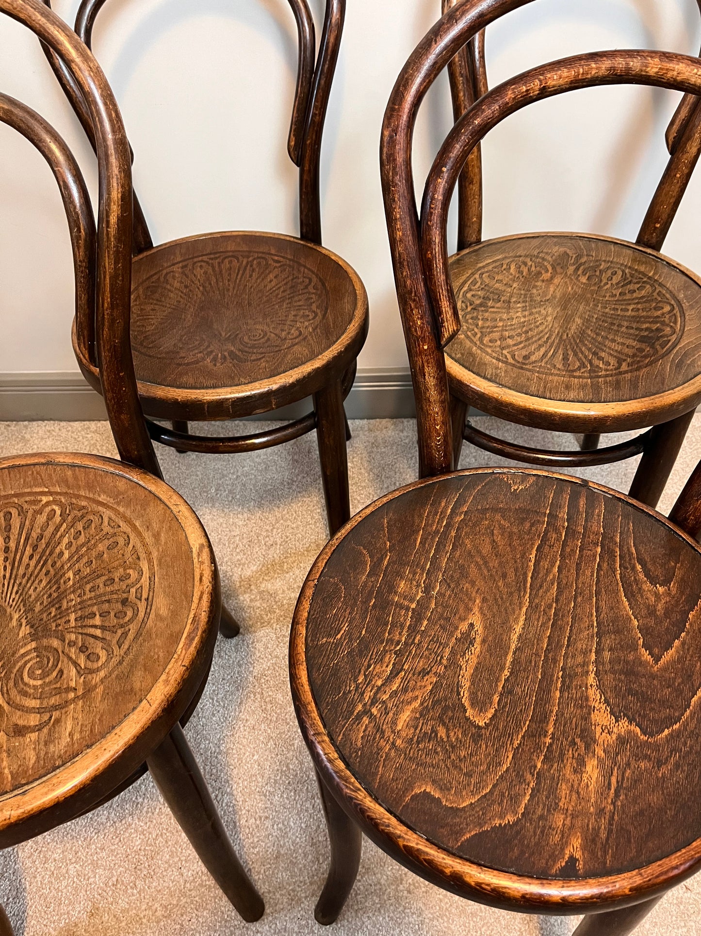 Set of Four Bentwood Chairs.