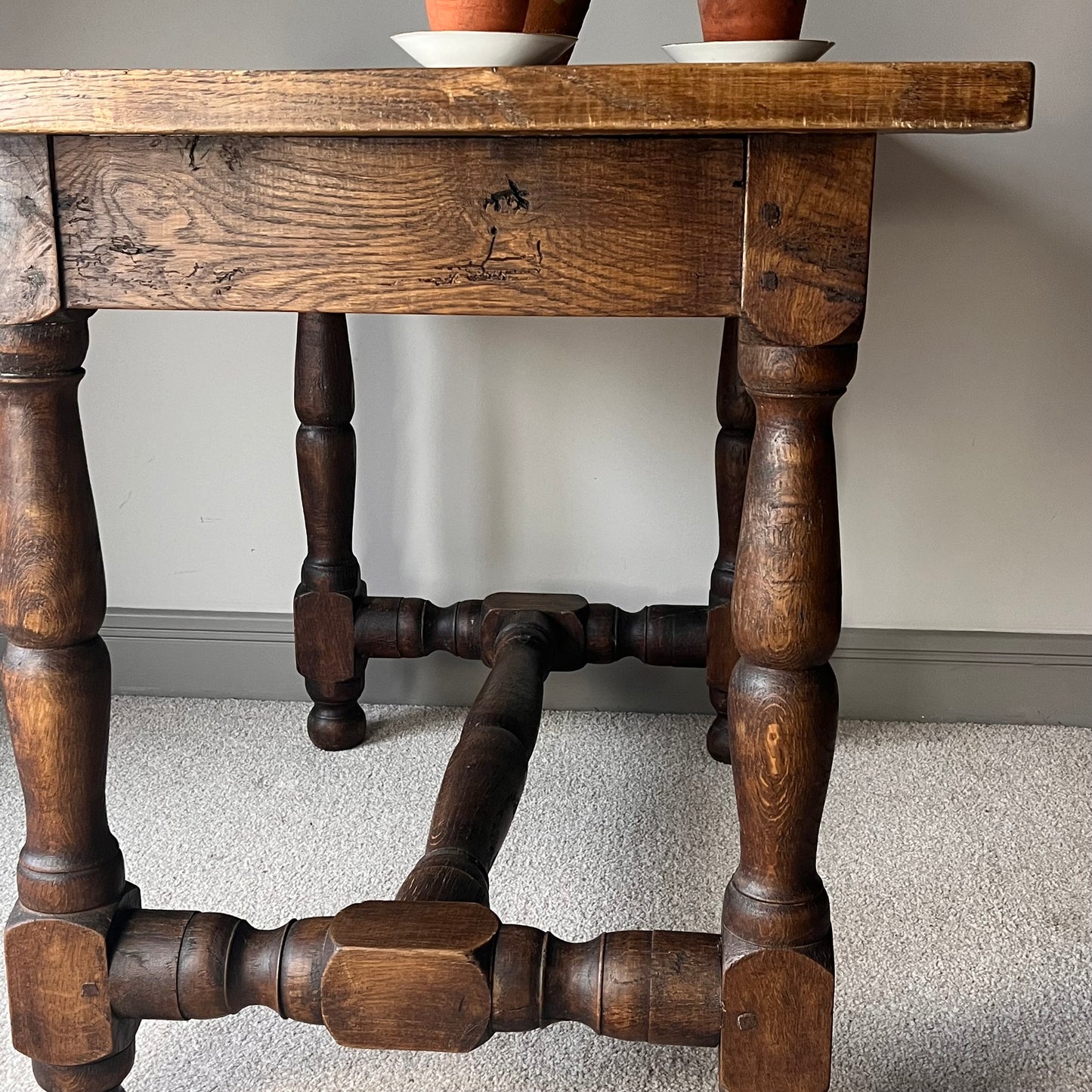 French Country Rustic Side Table.