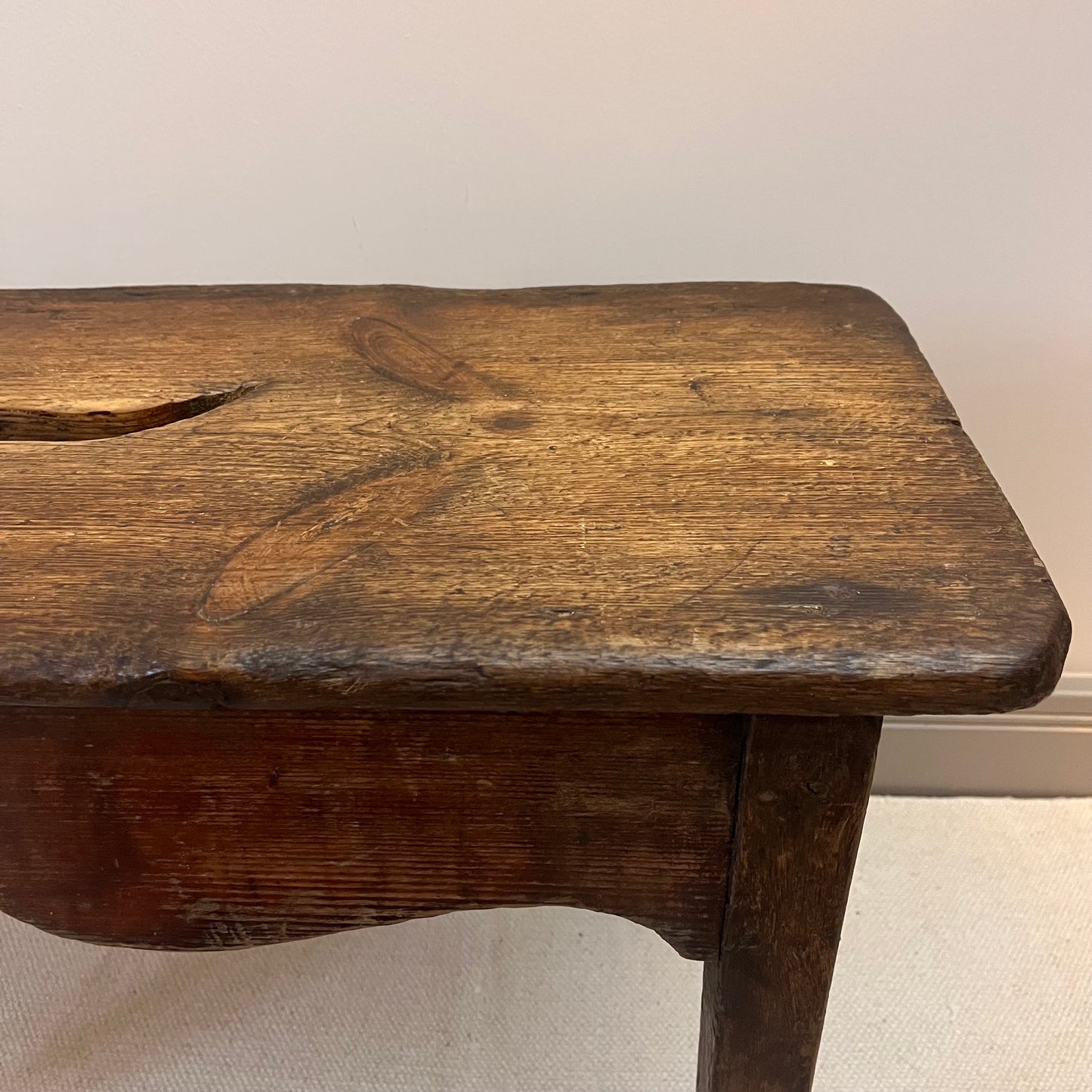 Primitive Oak and Pine Stool.