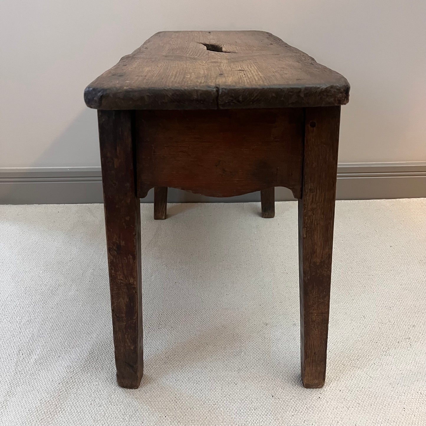 Primitive Oak and Pine Stool.