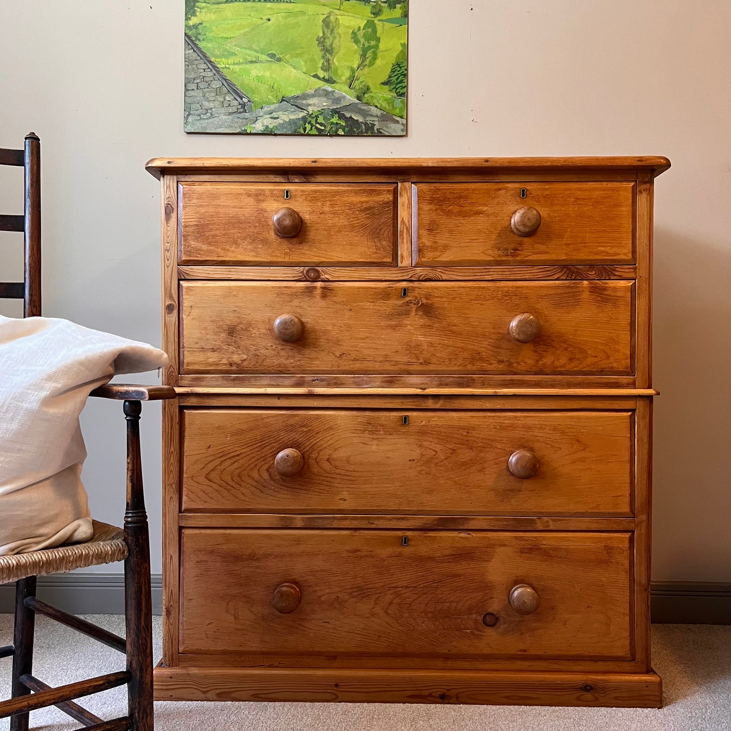 Pine Chest Of Drawers.