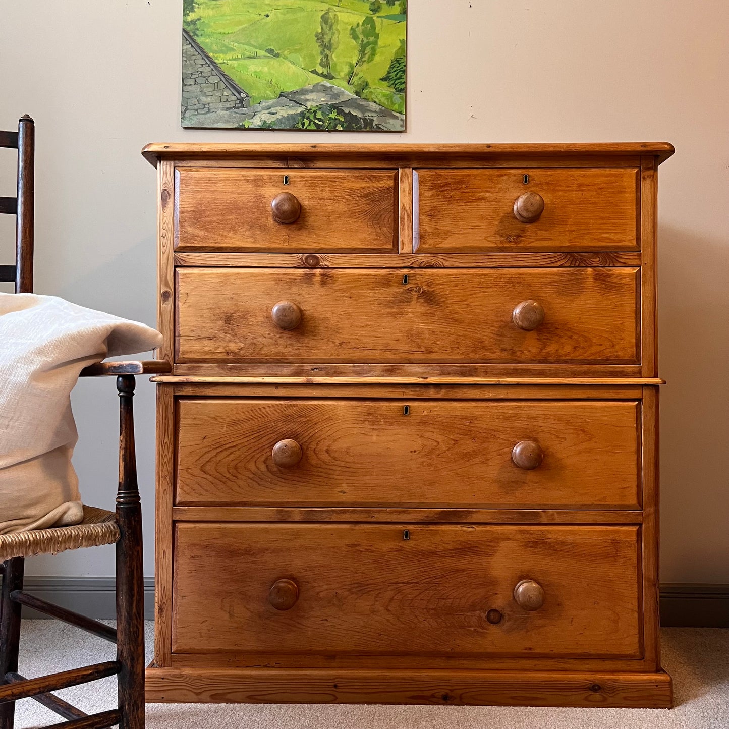 Pine Chest Of Drawers.