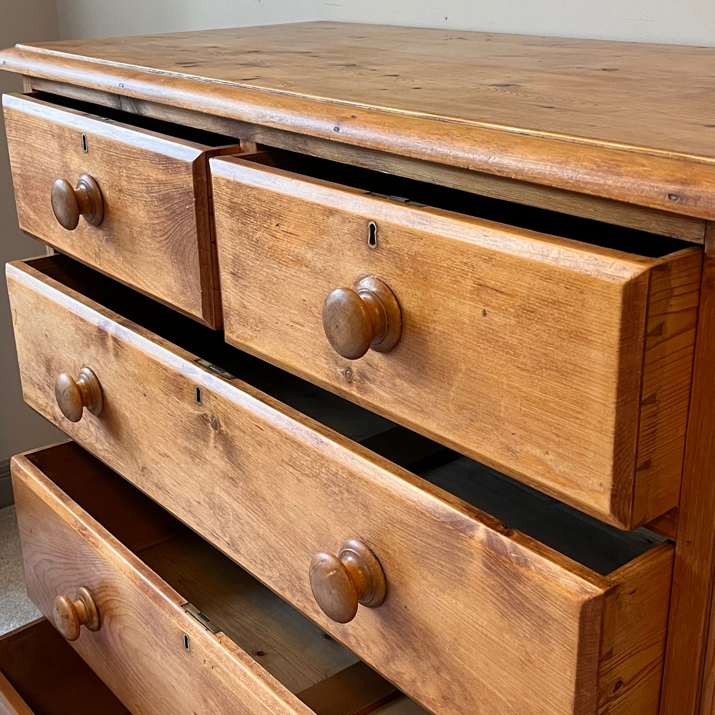 Pine Chest Of Drawers.