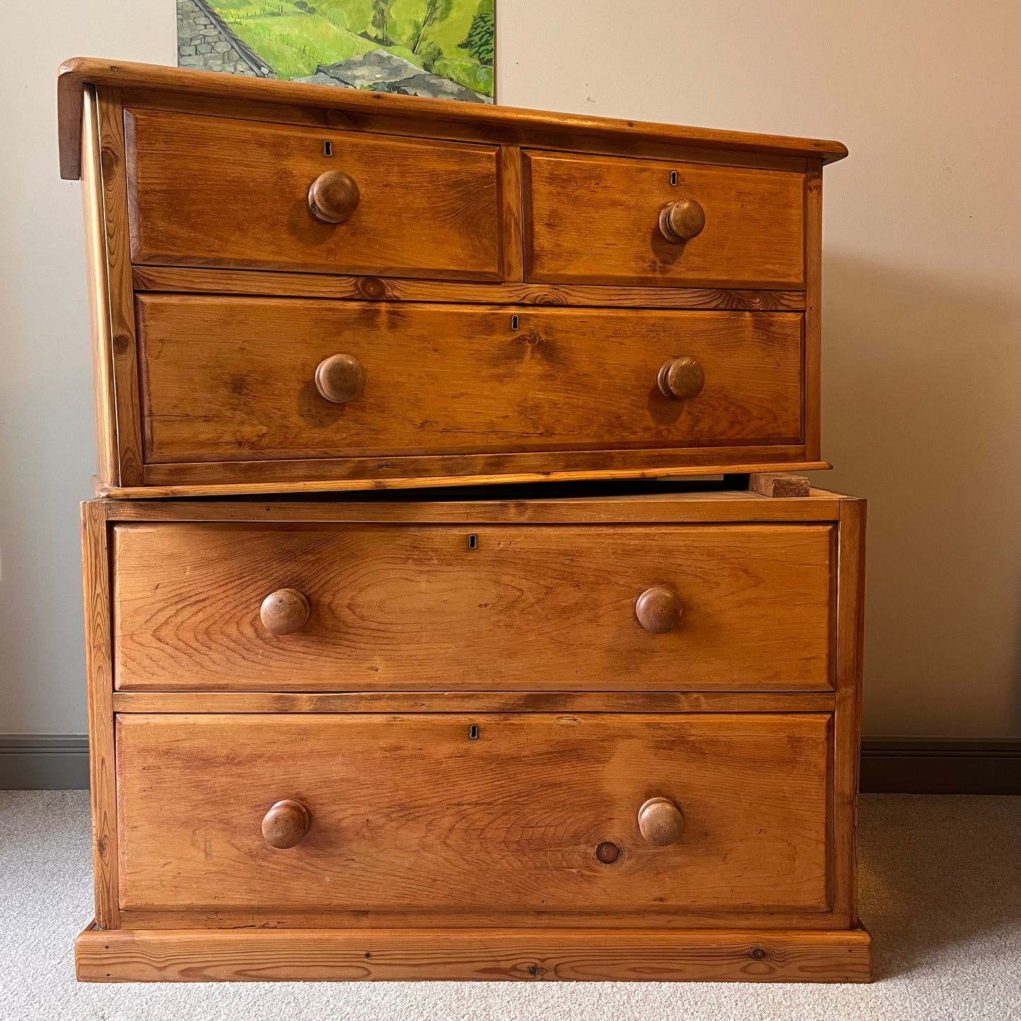 Pine Chest Of Drawers.