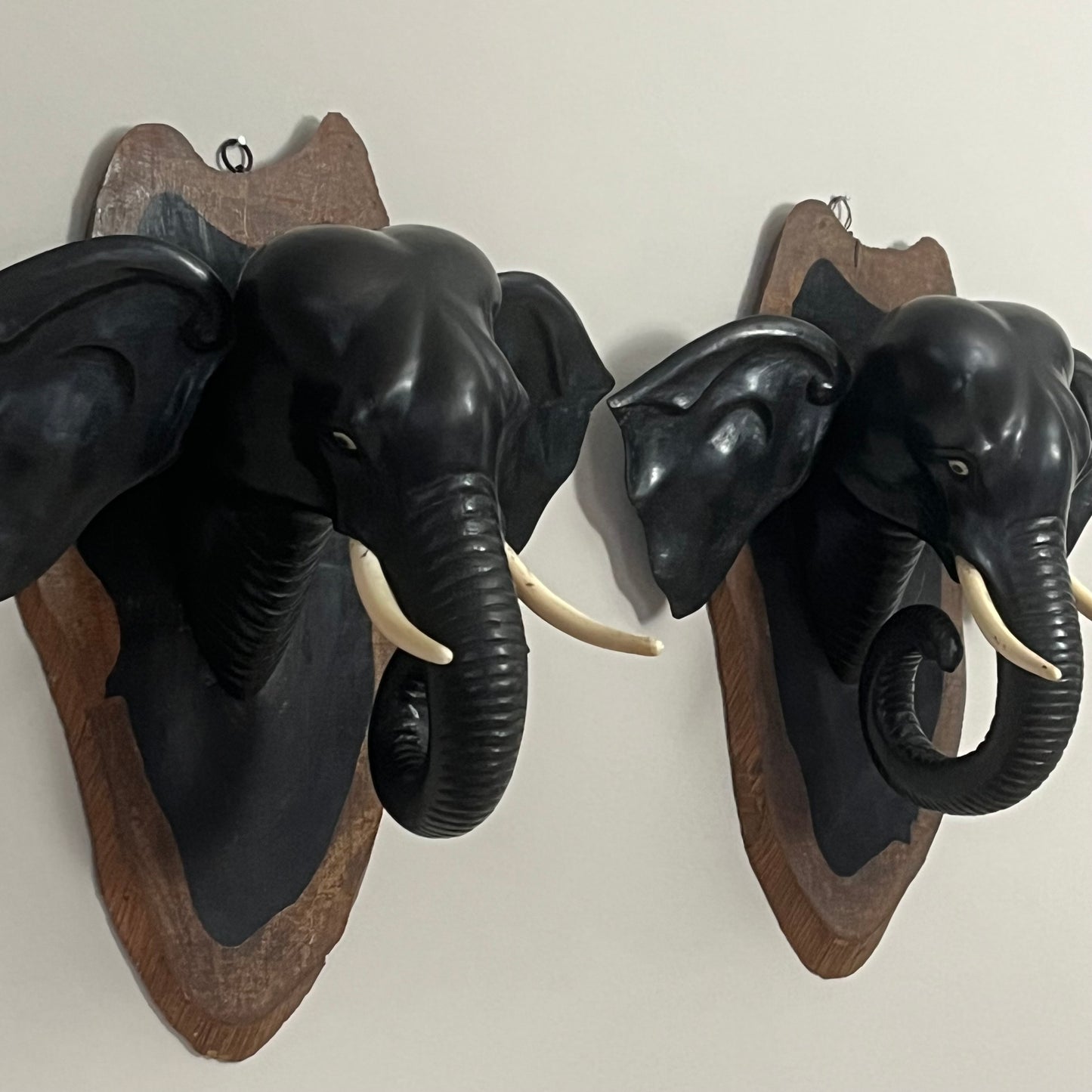 Pair Of Ebony Elephants.