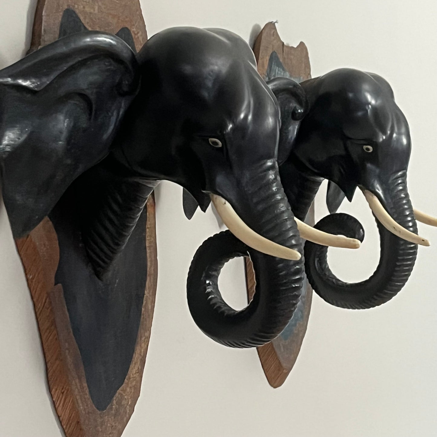 Pair Of Ebony Elephants.
