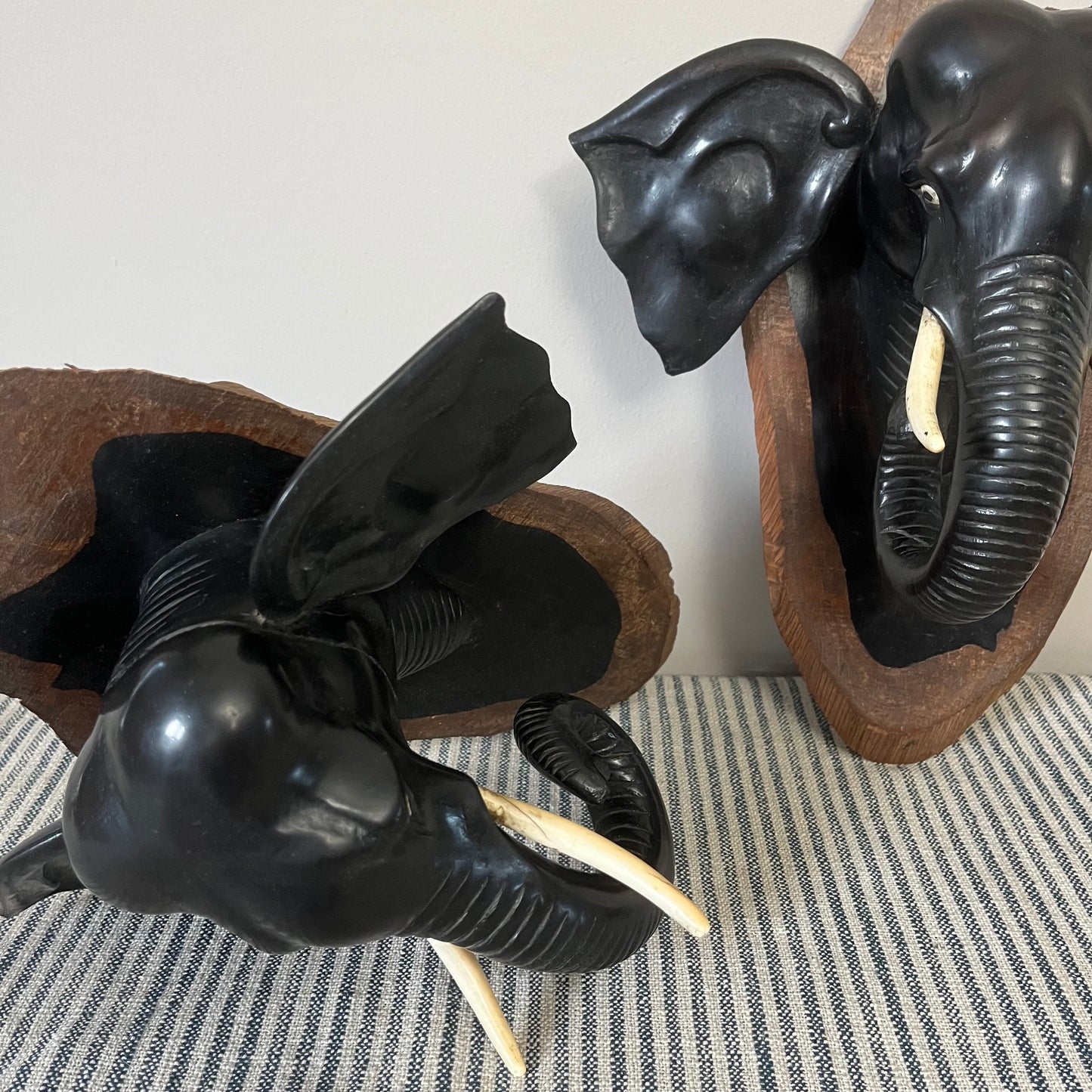 Pair Of Ebony Elephants.