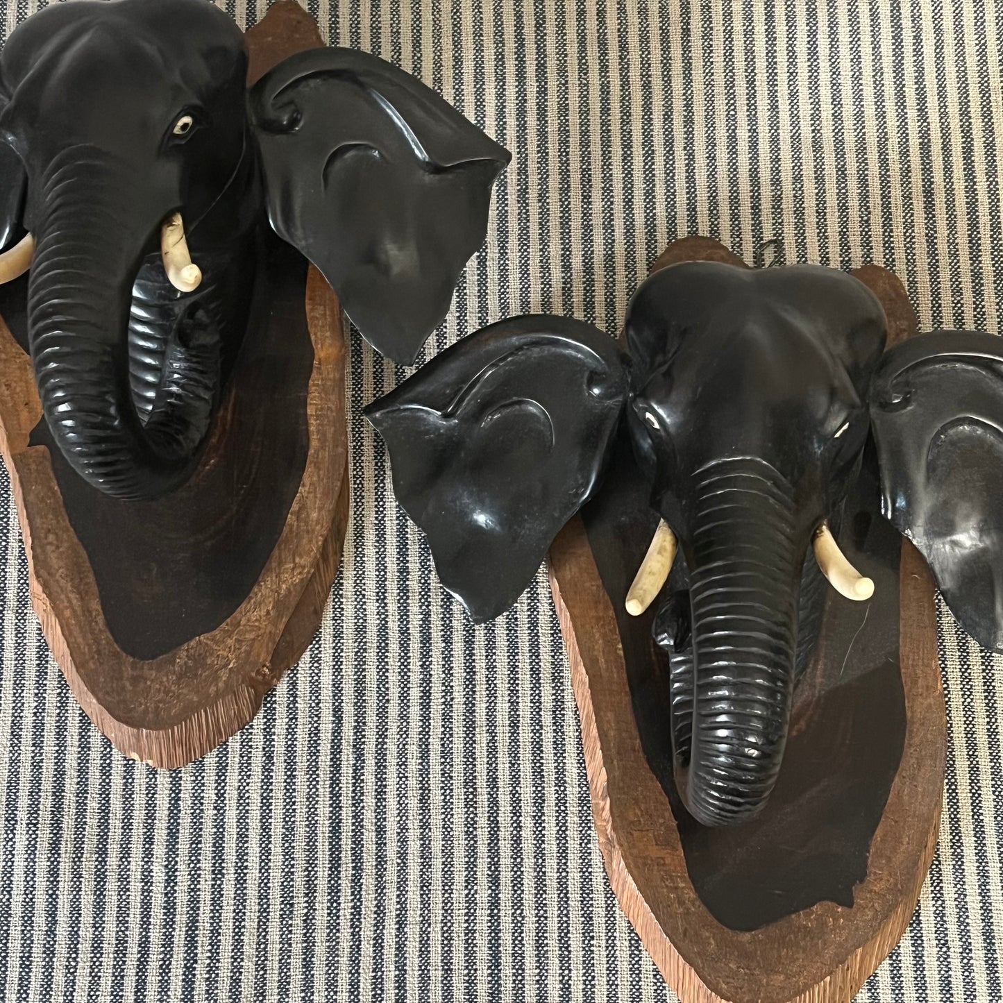 Pair Of Ebony Elephants.