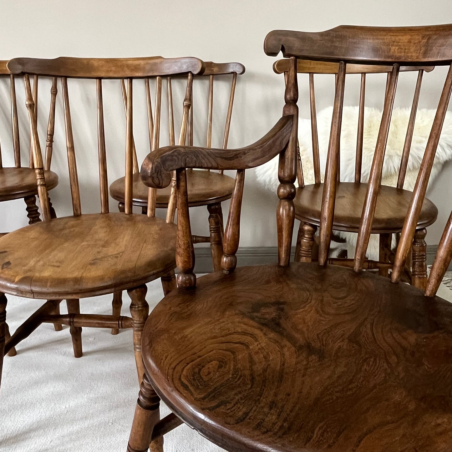 Set Of Six Penny Chairs.