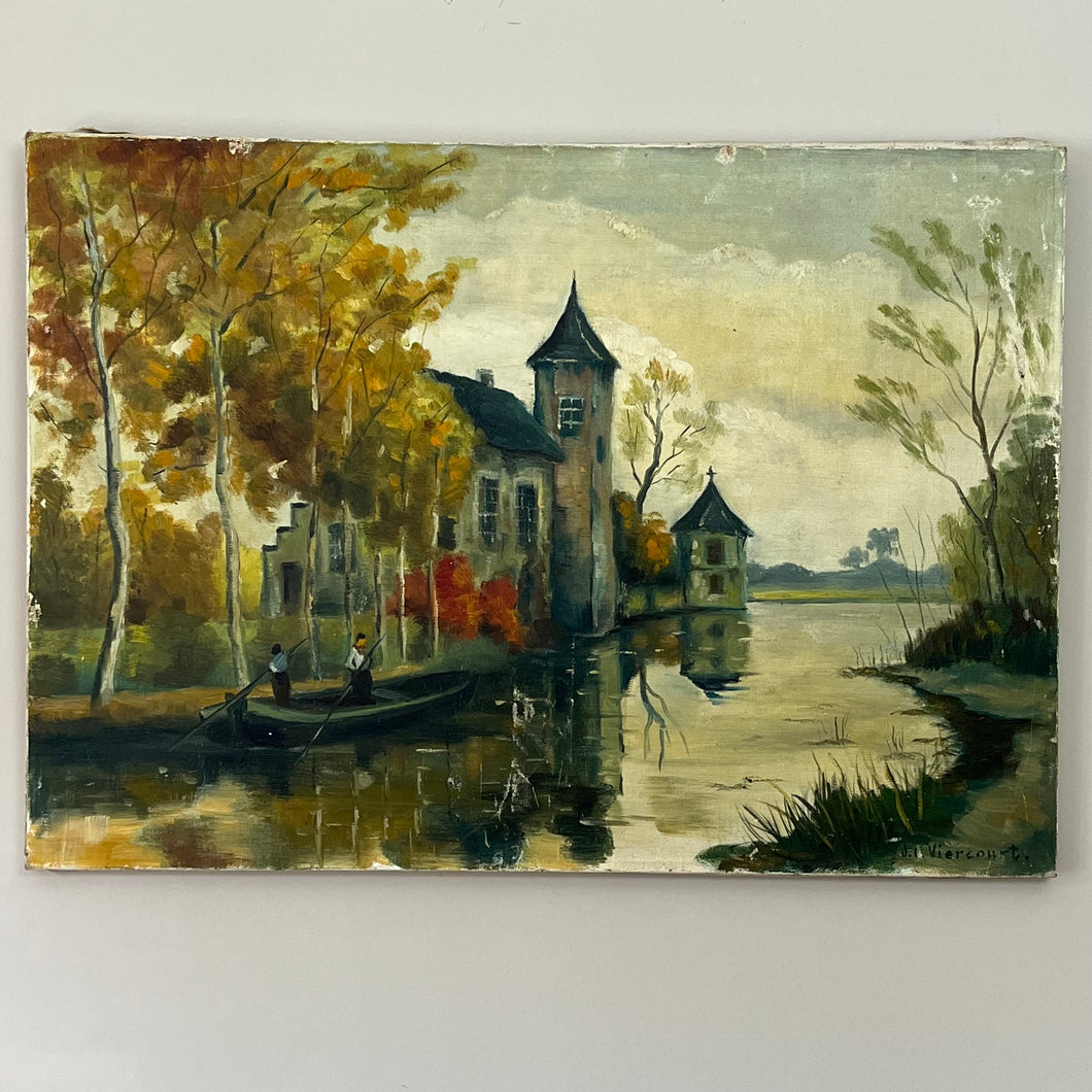 Belgian Oil on Canvas.