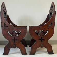 Load image into Gallery viewer, Pair Of Gothic Oak Chairs.
