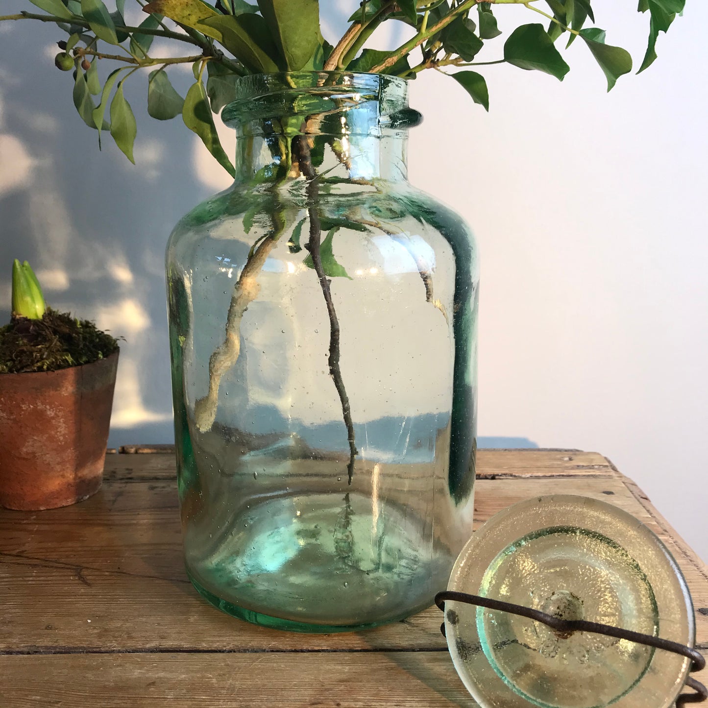 Apple Green Glass Jar.