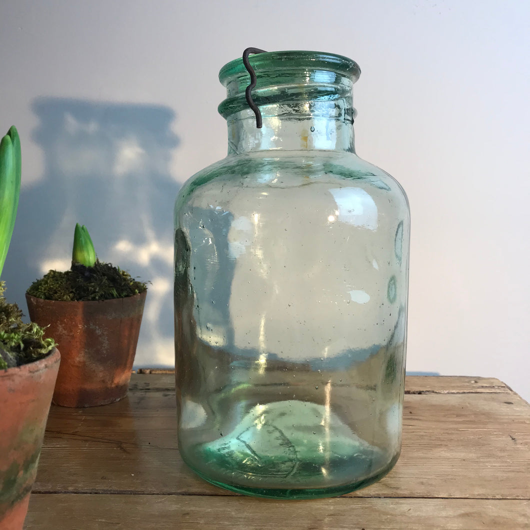 Apple Green Glass Jar.