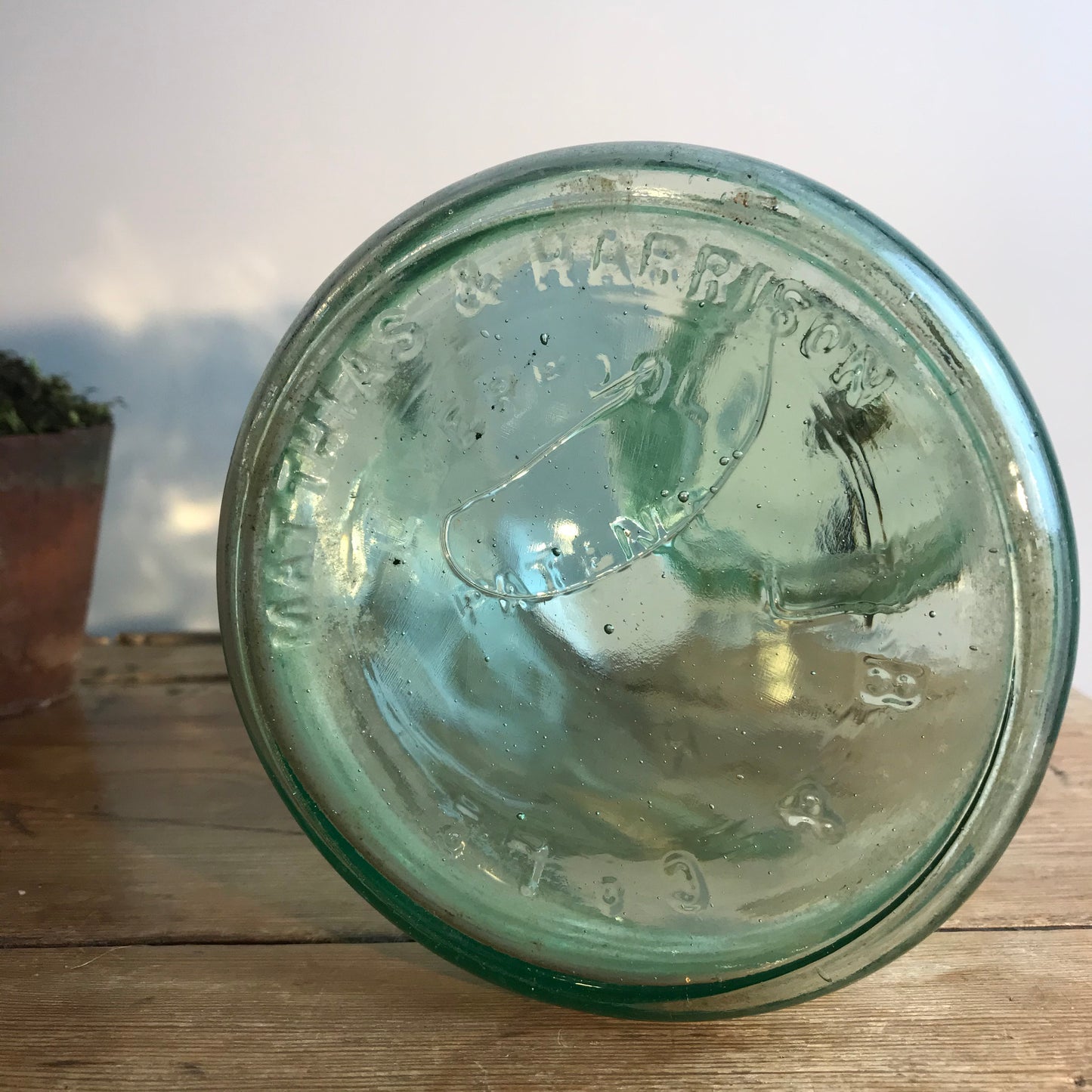 Apple Green Glass Jar.