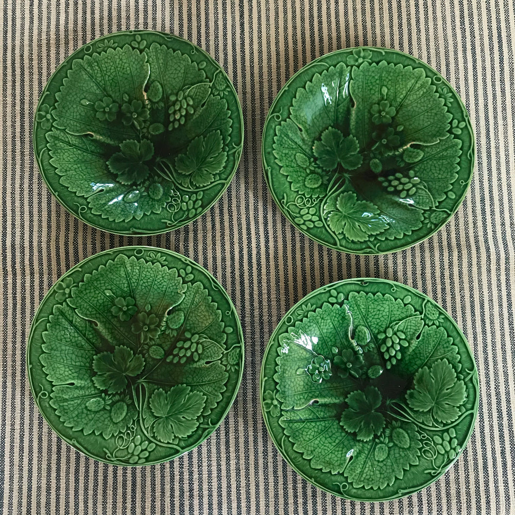 Set of Four Majolica Plates.