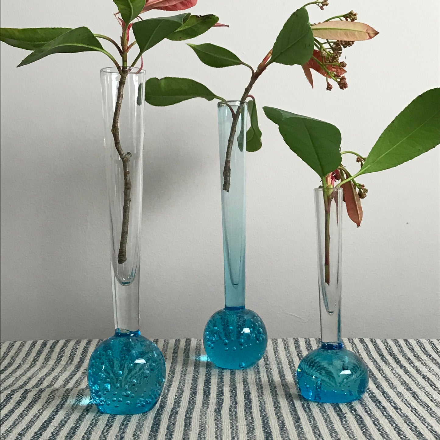 Blue Bubble Bud Vases.