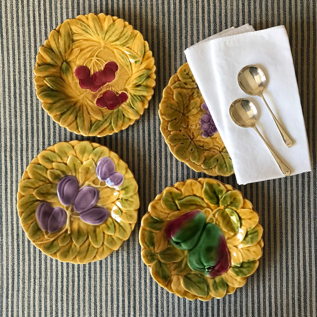 Set of Four French Fruit Plates.