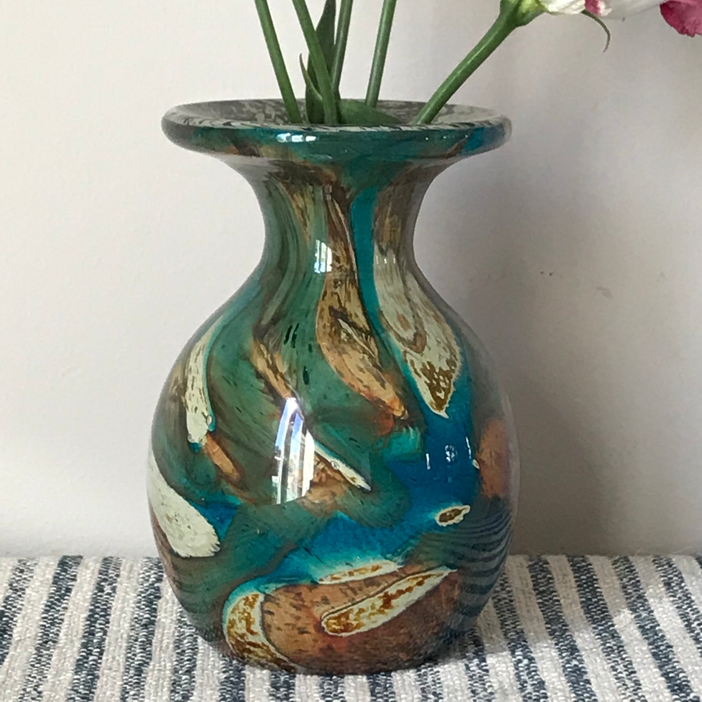 Maltese Tiger Glass Vase.