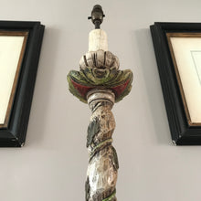 Load image into Gallery viewer, Carved Wood Floor Lamp.
