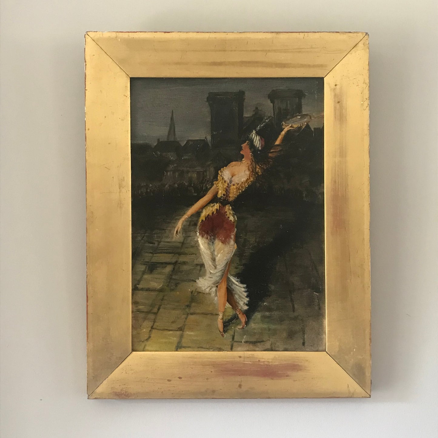 Oil On Board of a Dancing Lady.