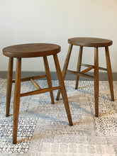 Load image into Gallery viewer, Pair of Oak and Beech Stools.
