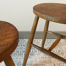 Load image into Gallery viewer, Pair of Oak and Beech Stools.
