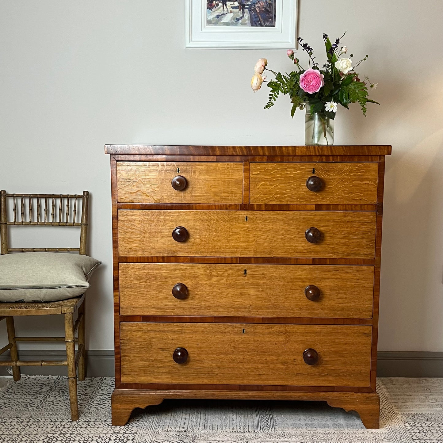 Oak and Mahogany Drawers.