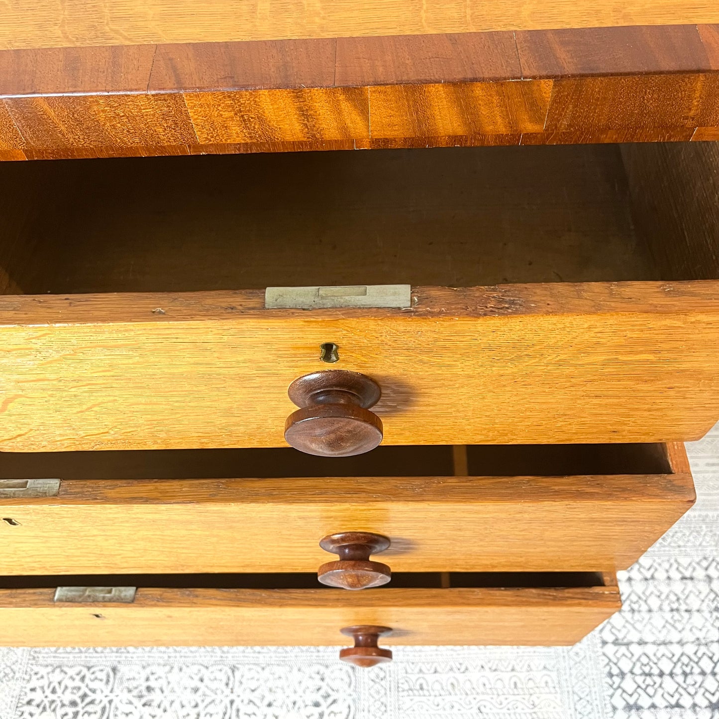 Oak and Mahogany Drawers.