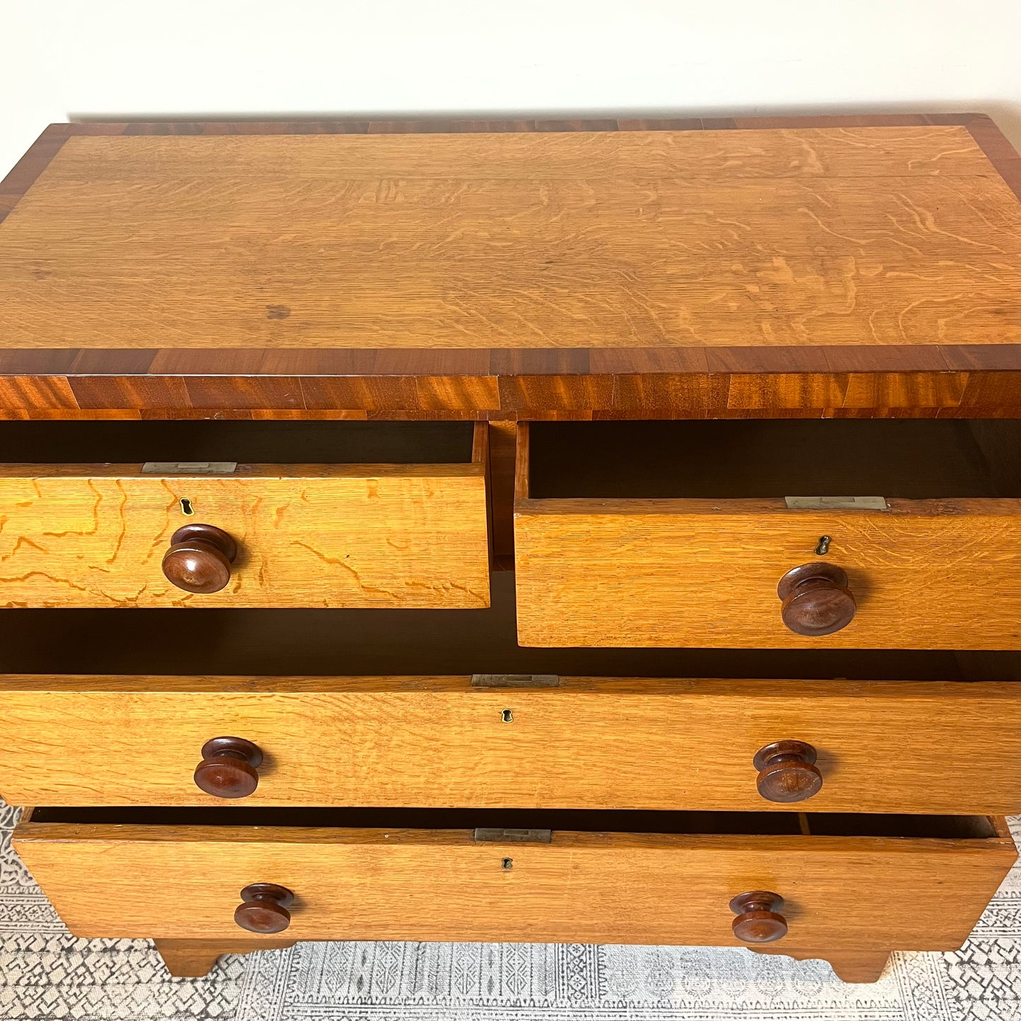 Oak and Mahogany Drawers.