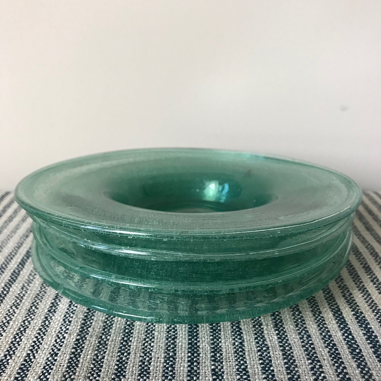Set of Four Green Glass Bubble Dishes.