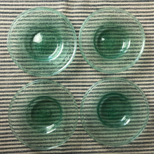 Load image into Gallery viewer, Set of Four Green Glass Bubble Dishes.
